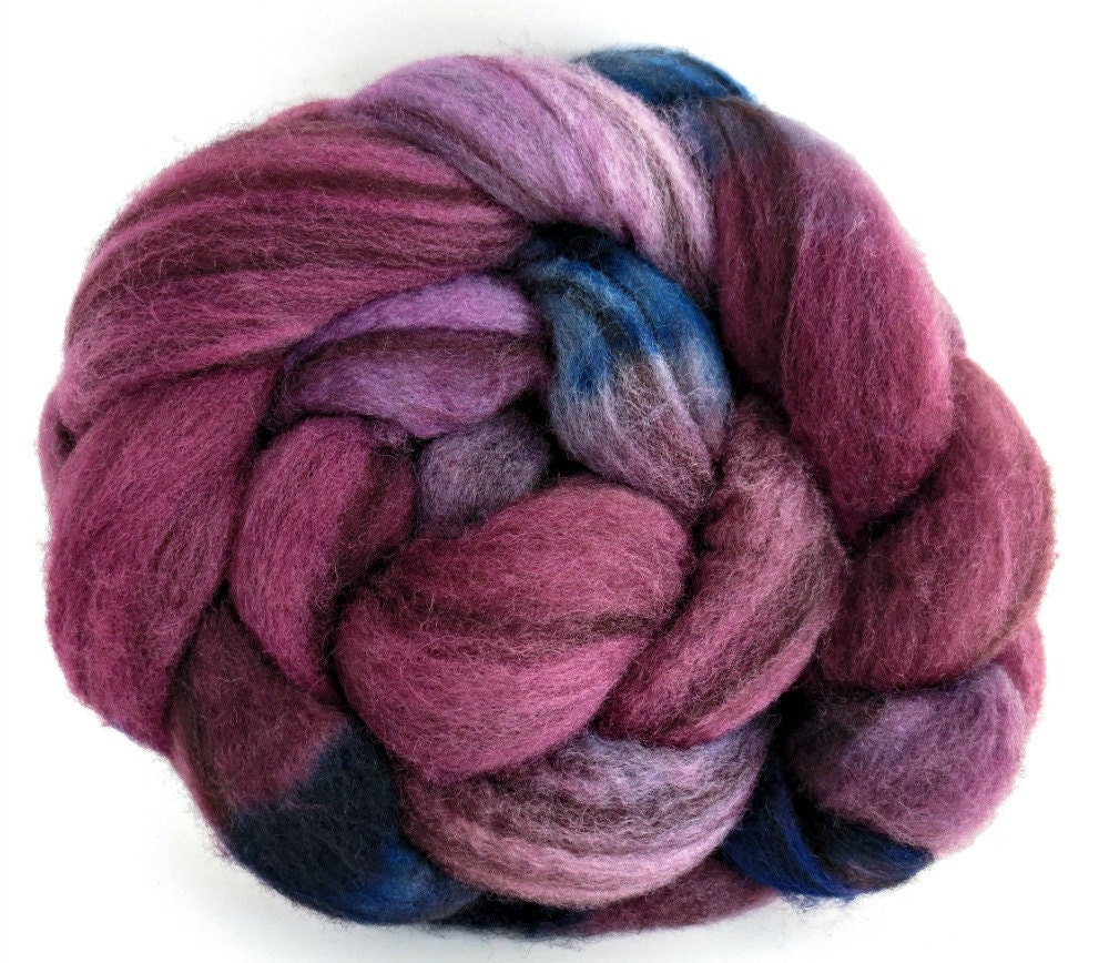 Mixed BFL wool roving, spinning fiber, hand painted bfl roving, bfl combed top, felting fibers