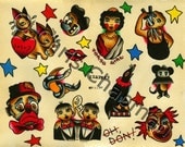 Don Leslie Redone Tattoo Flash