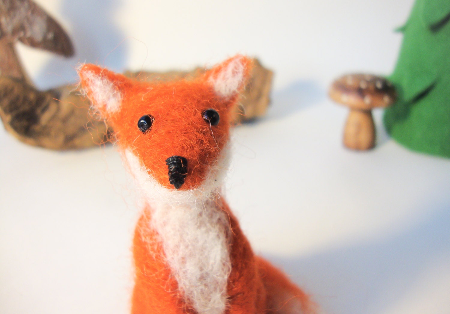 Needle Felted Fox  - miniature red animal