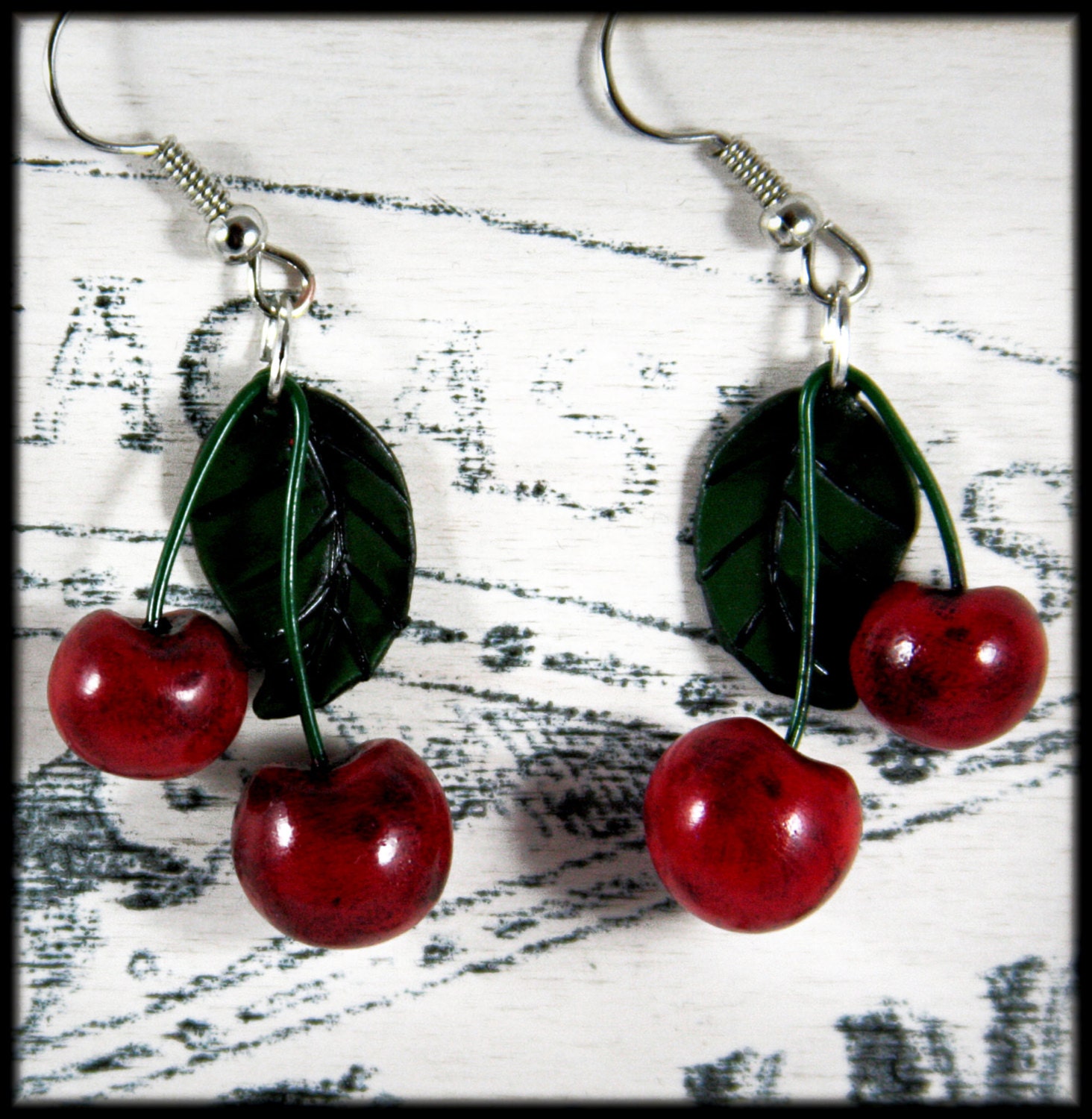 Cherries Earrings, Jewelry, Handmade