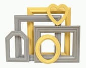 Picture Frame Set Yellow and Gray Spring Home Wall Decor Yellow Grey Picture Frames