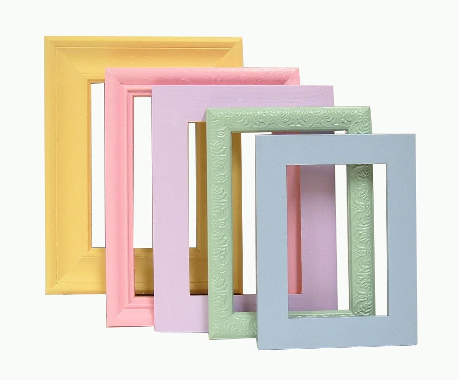 Picture Frames Colorful Pastel Frame Set by MountainCoveAntiques