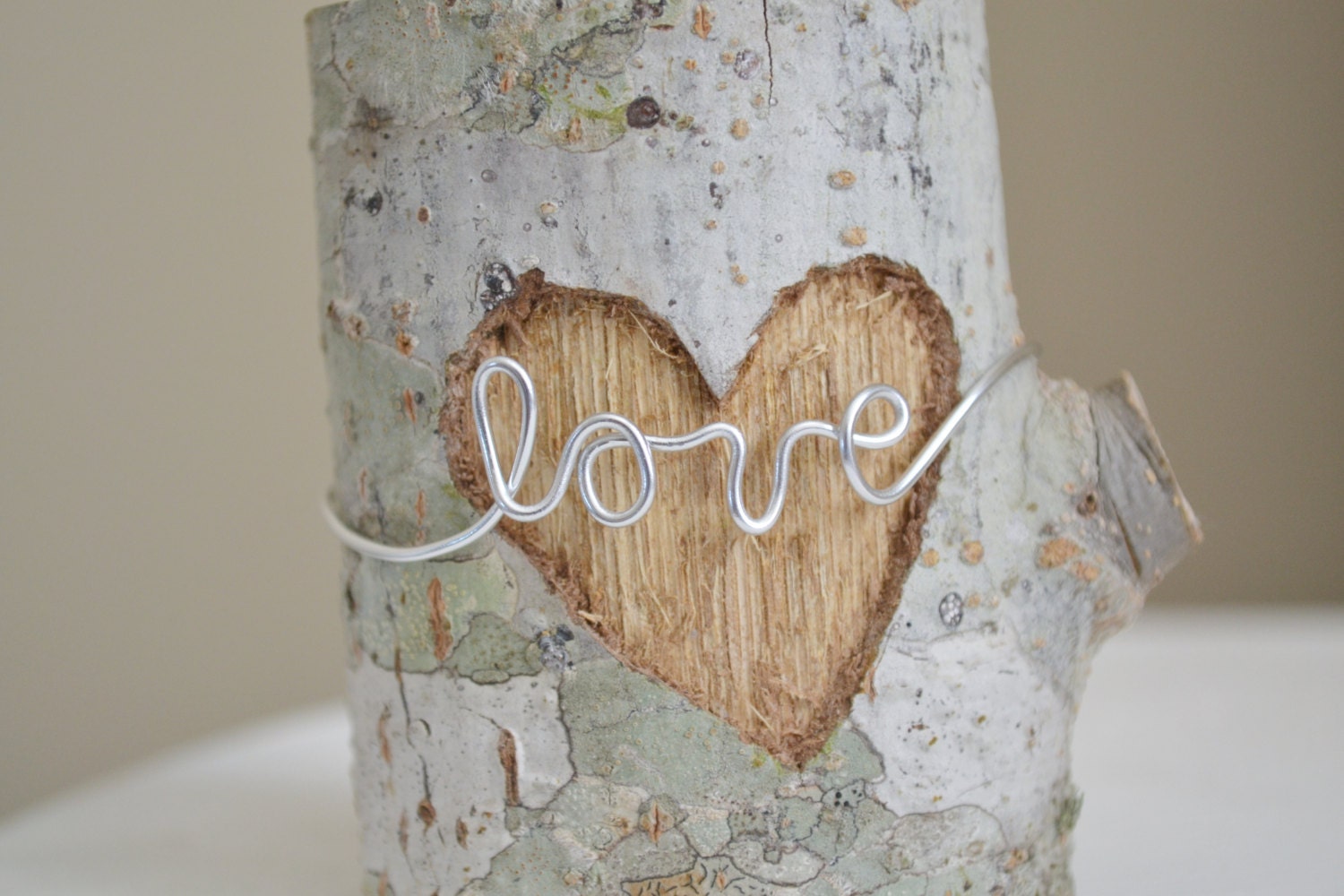 Reserved for Lauren O - Wooden Holders with  Love Wire Wrap - Wedding Table Number Holders
