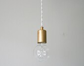 Metallic Modernist Hanging Pendant Lamp - Brass