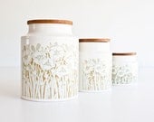 Vintage 1970s Hornsea England Fleur Ceramic Canisters