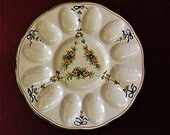 ITALIAN Hand Painted Egg Plate, Decorative and Colorful, Add Panache to Your Parties