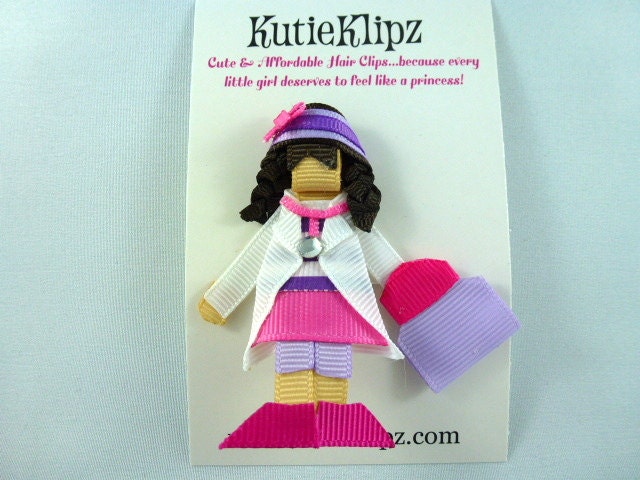 NEW - M2M Disney Doc McStuffins Hair clip, Hairclip, RIbbon Scupture, Hair Accessory, Hair Bow, Hairbow