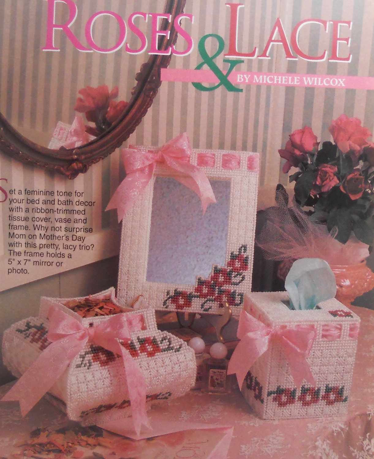 ROSES & LACE - Country Birdhouse Welcome - Plastic Canvas PATTERNS