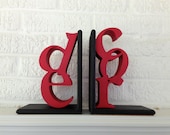 Personalized Wooden decor Bookends - Great Home or Office Decor - Two Inch Deep Chunky Letters