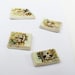 Small Tiny Handmade Ceramic Buttons Rustic Brown Lace Mint Green Glaze Sewing Stitching Sew-on Set of 4