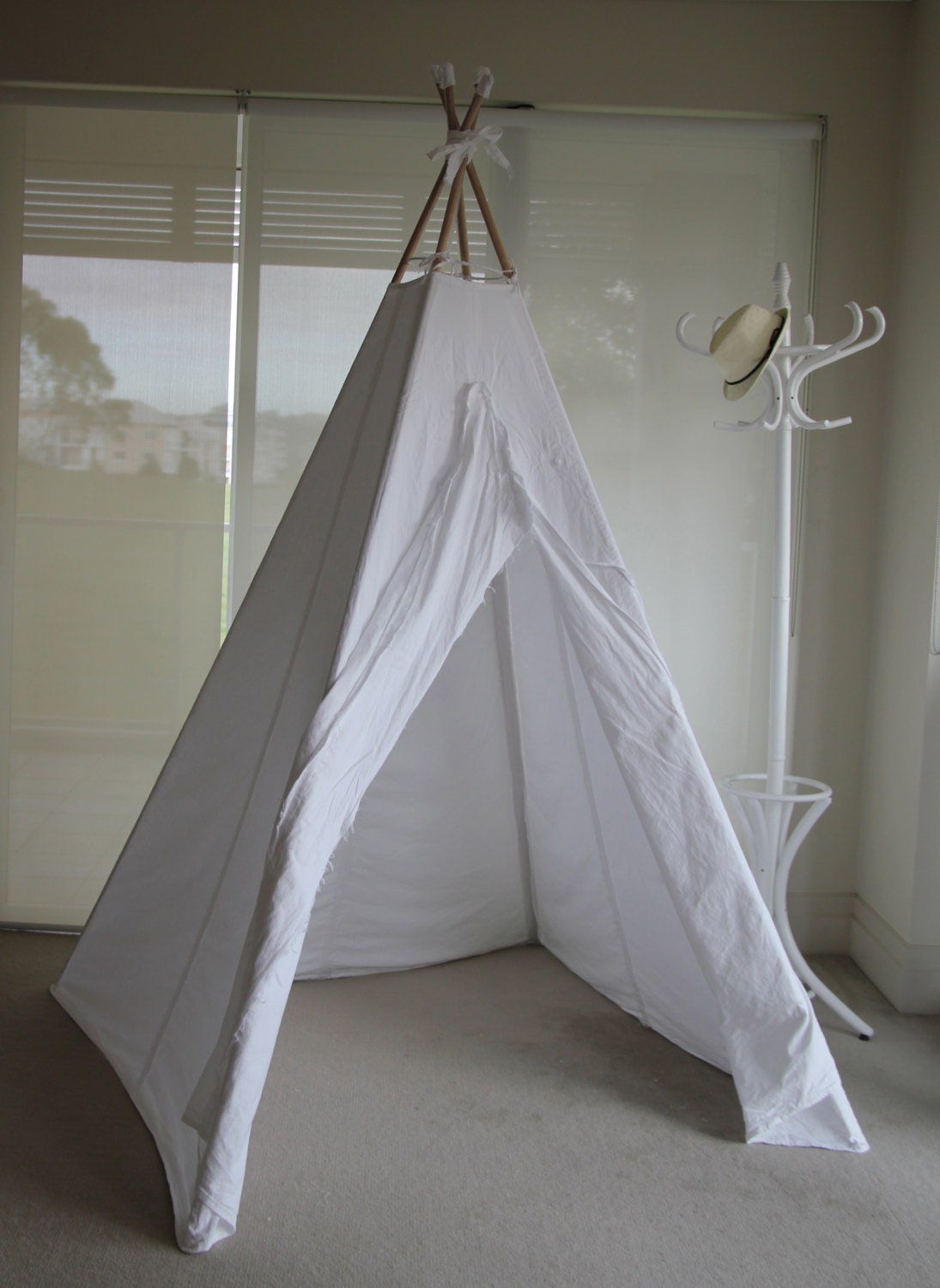 Larger Teepee in Whimsical Style - great as wedding photo prop, family teepee or indoor party accessory &