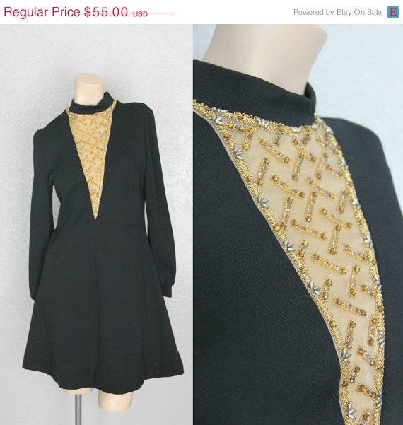 30% OFF. 1960's. wool dress. jewel & rhinestone bust. vintage wiggle dress. Sz m/l.