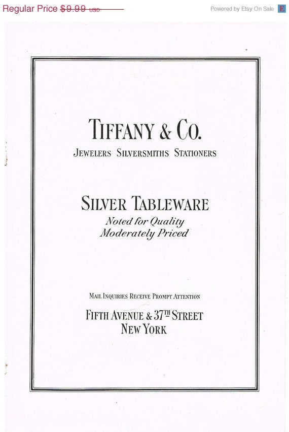 SALE Antique Tiffany & Co. Advertisement, ORIGINAL Vintage Tiffany's Silver Tableware Full Page Ad, 1931, RARE - YesterdaysSilhouette