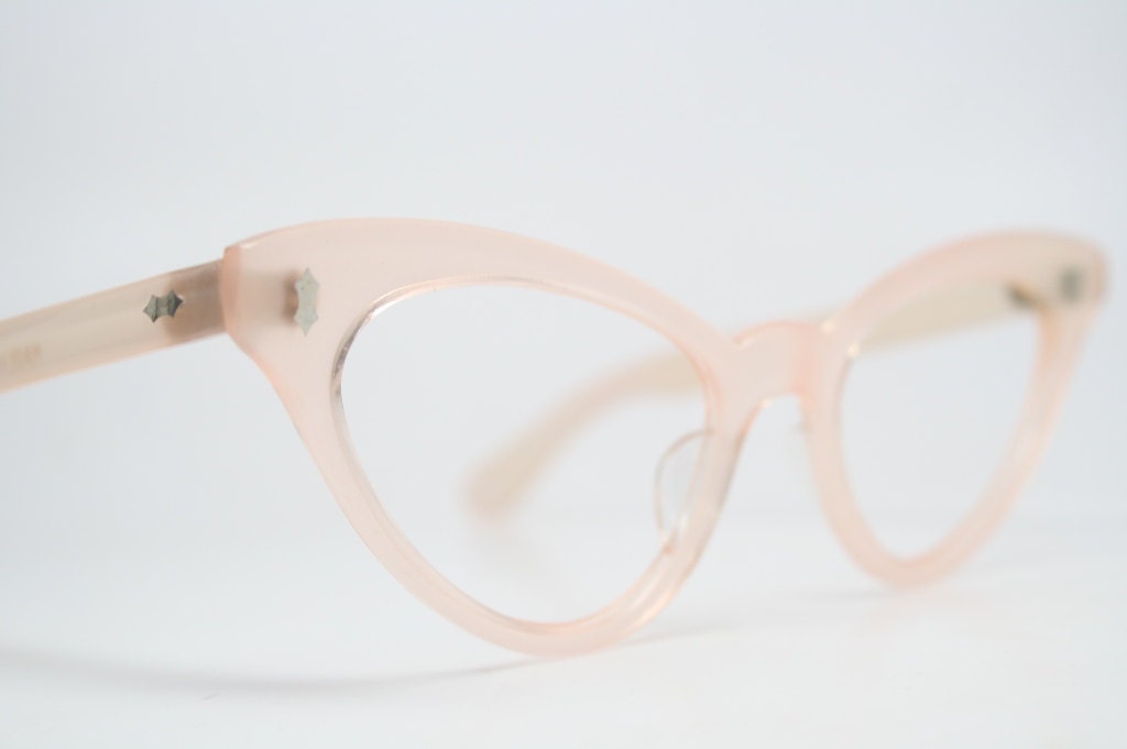 Light Pink cat eye glasses rhinestone cateye frames