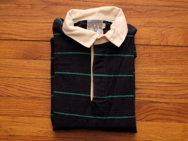 mens vintage lands end rugby shirt