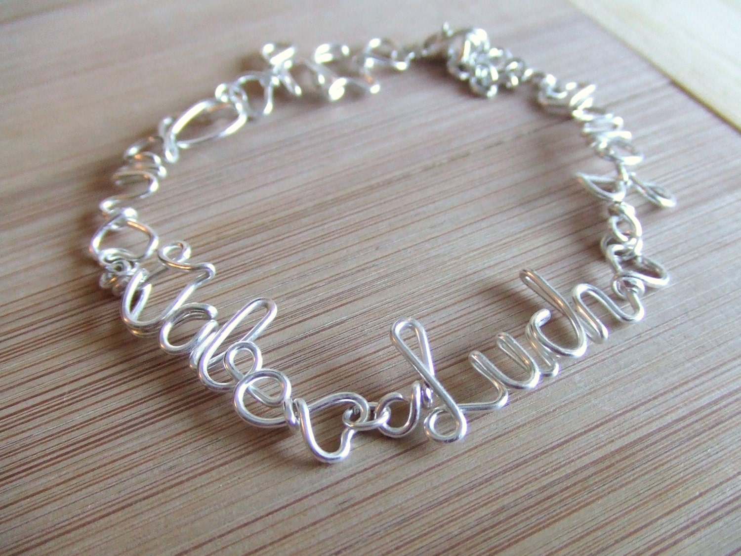 Personalized Two Name Bracelet Sweetheart Bracelet Heart Bracelet Lovers Bracelet Friendship Gift Brides Gift Jewelry Gifts Under 25