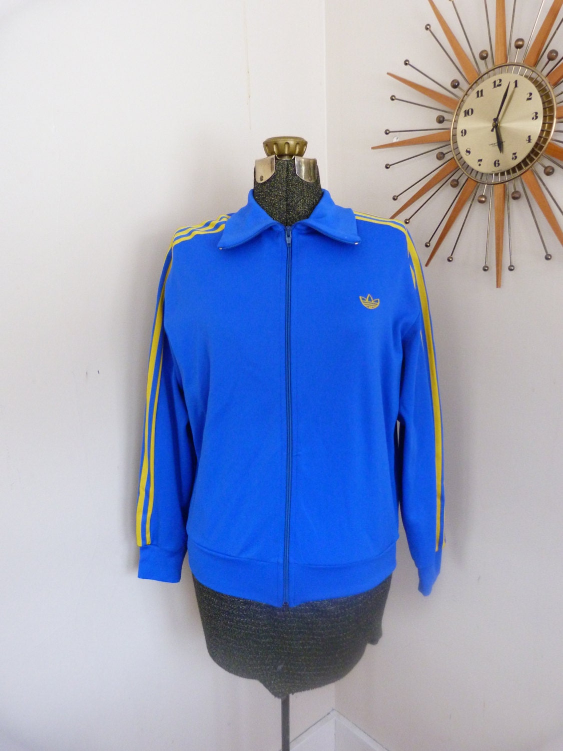 Original 1970's Adidas Track Jacket Embroidered Emblem Hipster Vintage Track Jacket