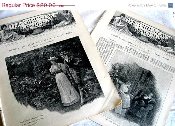 sToReWiDe sale 2 Antique Publications - The Girls Own Paper - Victoriana - Victorian Articles