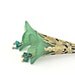 Emerald lucite trumpet brass filigree earrings