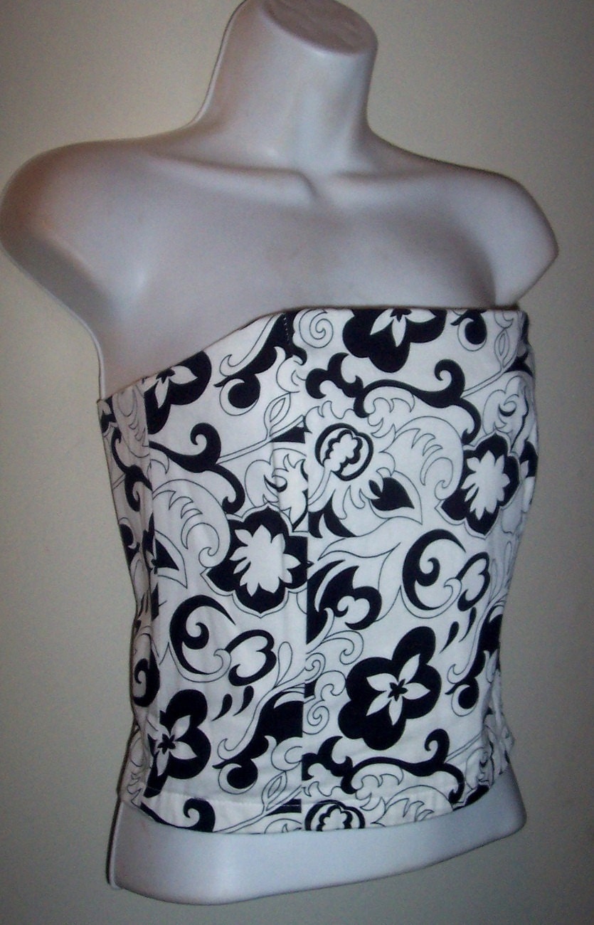Mod PAISLEY CORSET BUSTIER Top xs