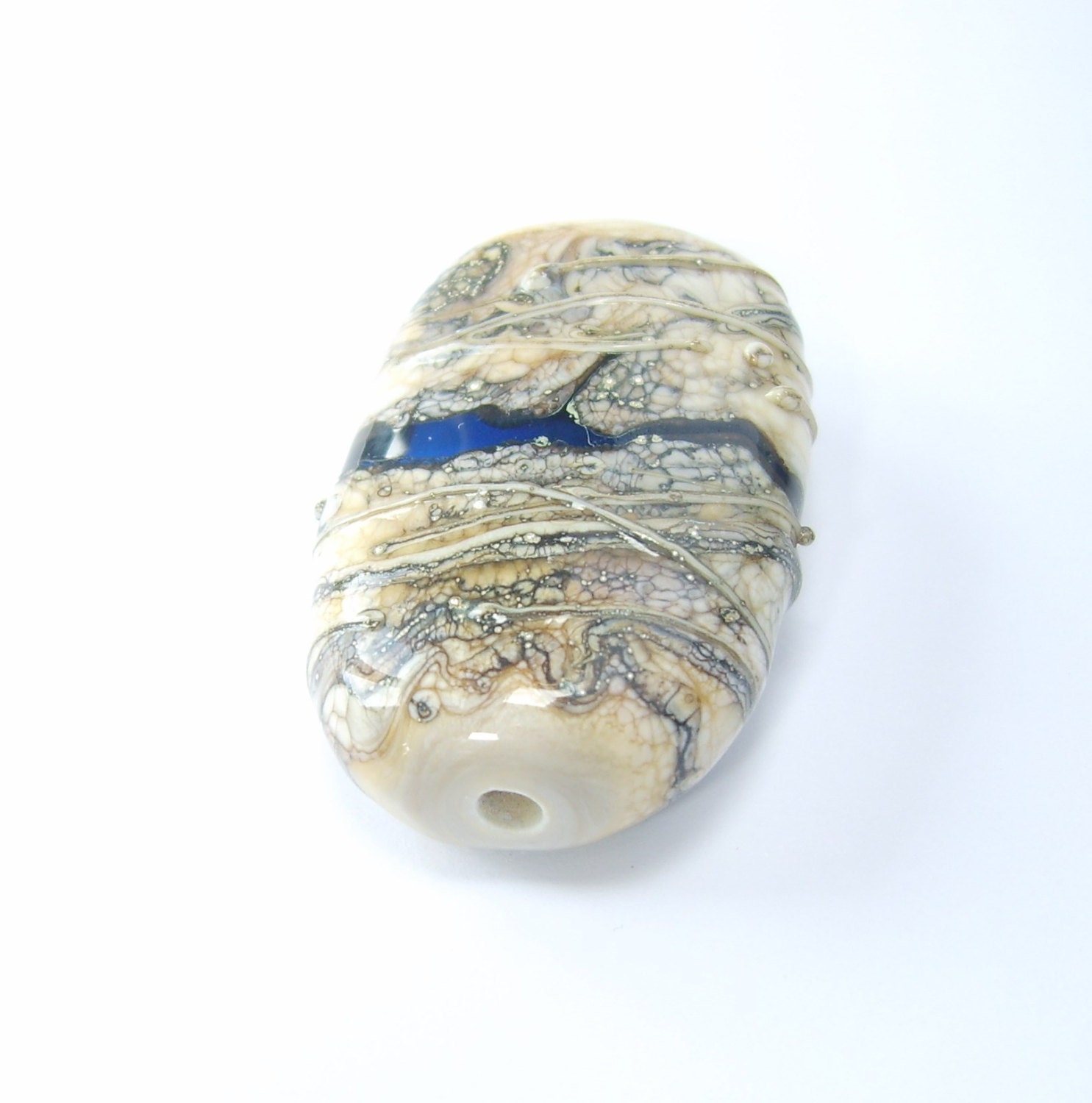 Craggy Crevice -- Stream ---  Lampwork Focal Bead by ChatElaine SRA
