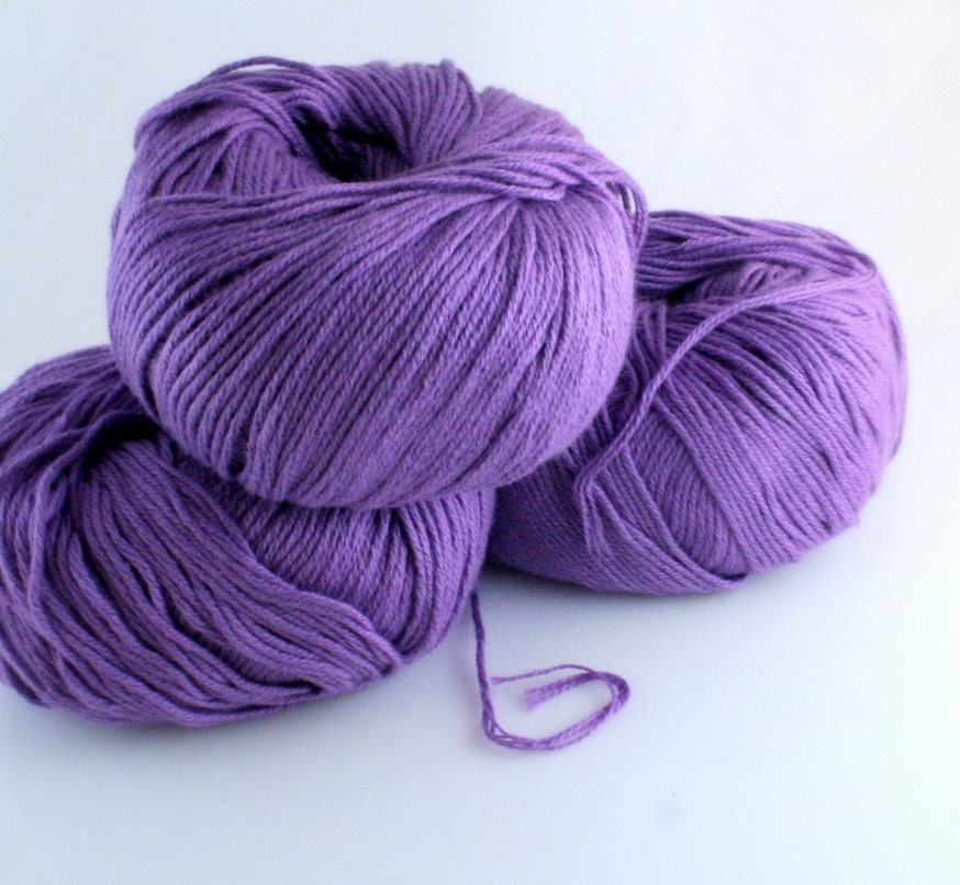 Cashmere cotton blend soft yarn fingering sport foxglove aere