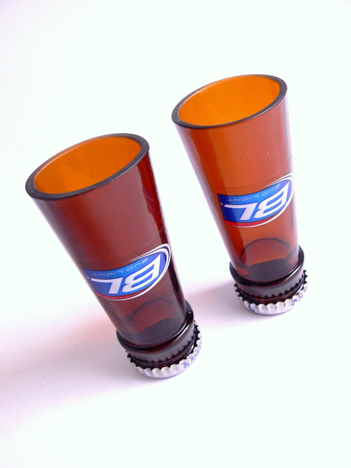 Bud Light Beer Bottle Shot Glasses Set of 2