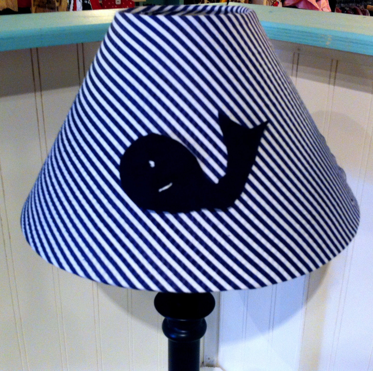 Whale lamp shade/nautical decor /coottage decor