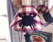 Crab lamp shade/Made to match crab madras bedding from Pottery Barn/nautical decor /coottage decor
