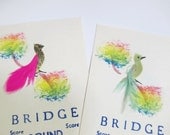 Vintage Real Feather Bird Bridge Tally and Name Tag Cards - Set of 8 of Each - Collectible - Altered or Mixed Media Art