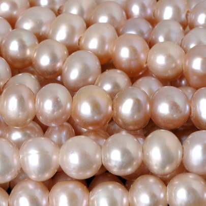 7X8MM LARGE HOLE PEARL-Freshwater-Pink-1.5mm Hole-8 Inch Strand