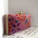 Pink velvet minaudiere clutch, formal clutch with chain,