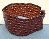 Art Deco vintage style copper color cuff bracelet