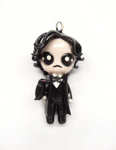 SALE - Edgar Allan Poe - Miniature Sculpture - Charm Pendant