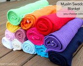 Large 42"x42" Cotton Gauze/Muslin Swaddle Blanket- YOU CHOOSE COLOR