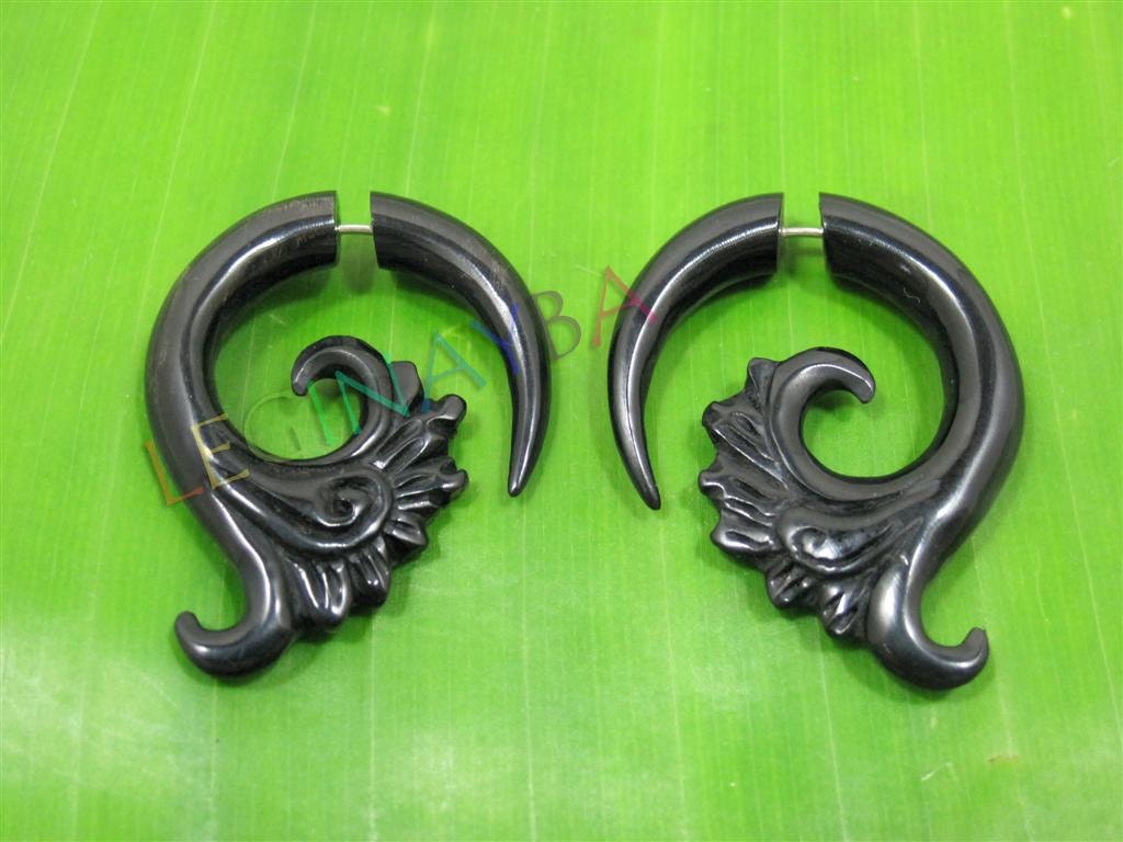 horn tribal earrings