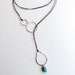Turquoise And Silver Necklace Choker/Lariat with Sterling Silver Links and Hill Tribe Beads