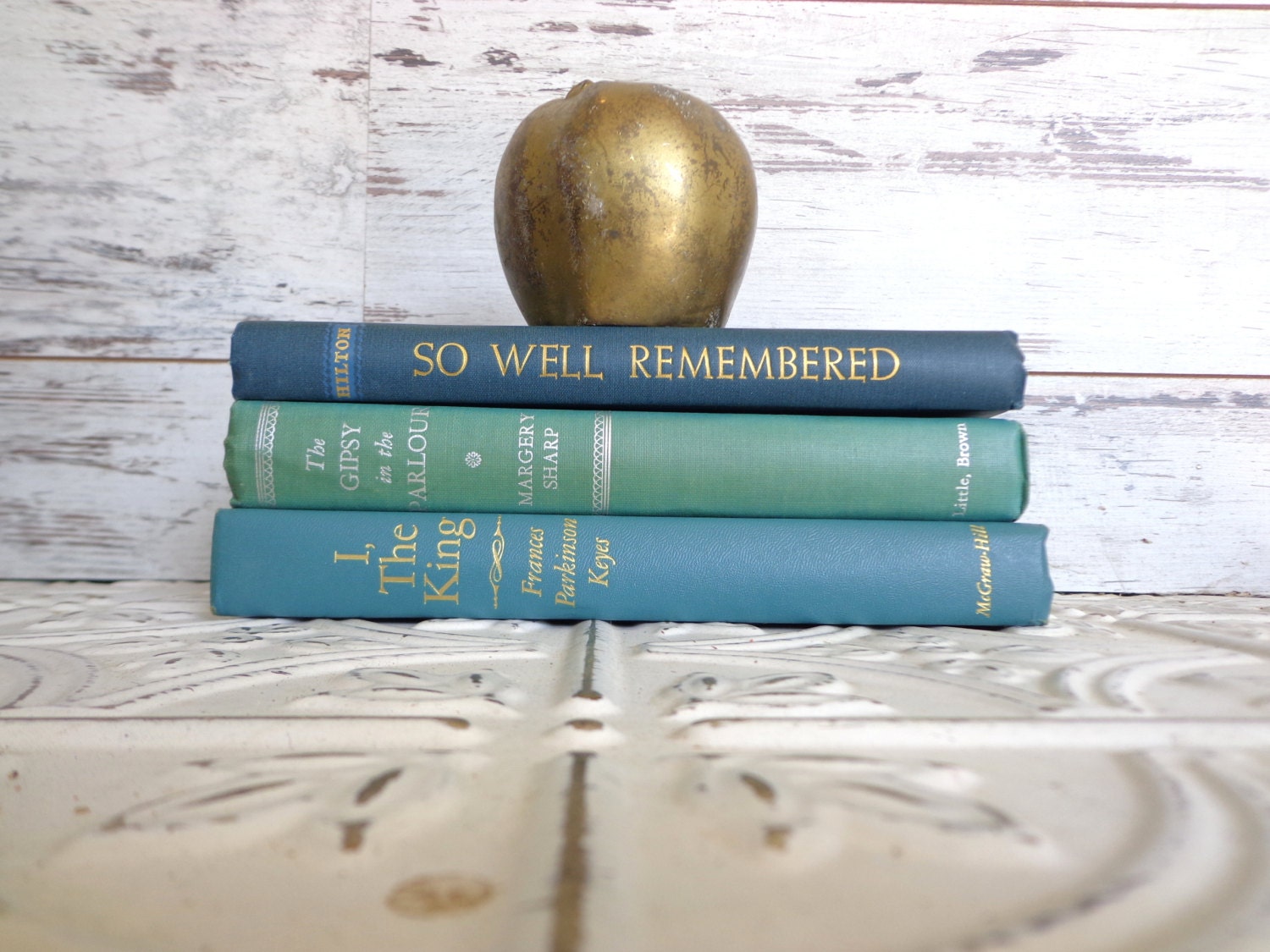Coastal Blue Books Instant Library Collection Decorative Vintage Book Bundle Photography Props Shades of Blue Beach House Shades of the Sea