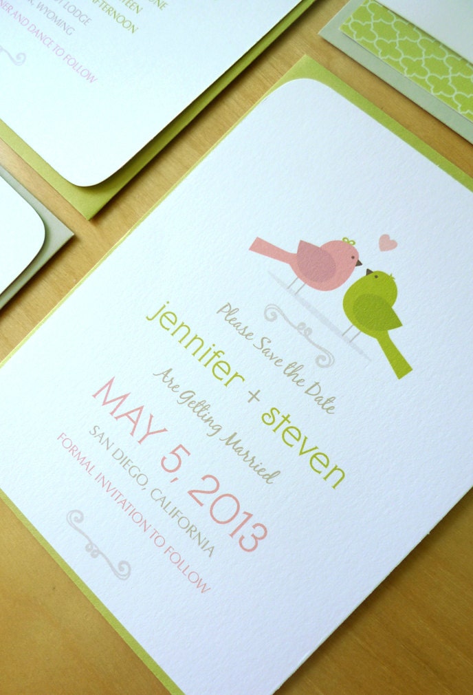 Love Bird Couple Wedding Save the Date, Wedding Invitations, Shower Invitations