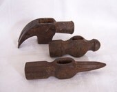 Vintage Salvaged Hammer Heads - Lot of Three - Stanley - Industrial Chic