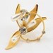 Vintage Rhinestone and Faux Pearl Atomic Brooch