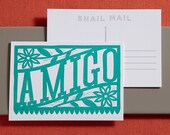 Amigo Letterpress Postcard