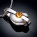 citrine necklace - statement necklace - November birthstone - yellow - Argentium silver  - contemporary jewelry - 3502