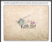 Custom Premade Logo Design - cute little bird cage illustration photography logo business logo boutique logo by princess mi logo1138-6