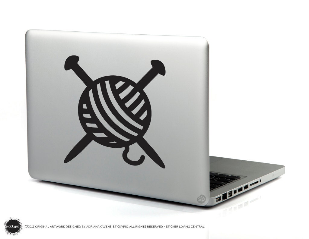 Knit It (Laptop Decal Removable Vinyl Laptop Sticker Computer Decal Apple Macbook Mac Geekery Wall Sticker Moustache)