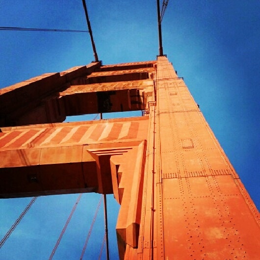 A GOLDEN DAY 4x4 Art Photo Print of Golden Gate Bridge