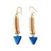 Gold Fishbone Earrings with Turquoise, Festival Wear, Southwest inspired, Taos