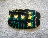 Womens Slippers, Girls Slippers, Green,Black,Yellow Knitted Slippers, Gift for Girls Women, Womens size 6 , 6.5,  7 slippers home shoes