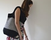 Summer Bag Cotton Bag Tote Black Grey Beach Market Crochet