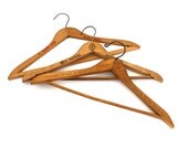 Vintage Set of 3 Wooden HOTEL Hangers